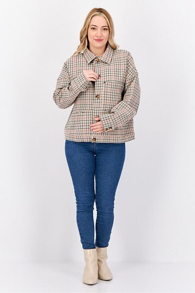 Esprit Women Checkered Jacket Shirt, Multicolor