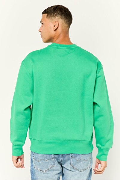 Esprit Men Crew Neck Brand Logo Long Sleeves Sweatshirt, Green