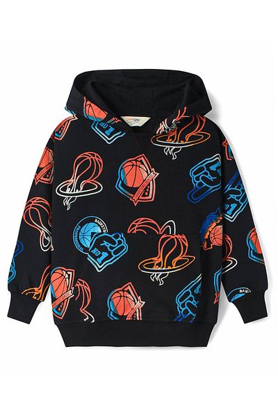 Primo Gino Primo Gino Champion League Printed Hoodie and Joggers Set - Black