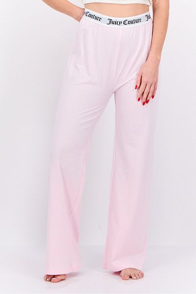 Juicy Couture Women Brand Logo Pull-On Pajama Pants, Pale Pink
