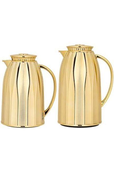 ALSAIF Coffee And Tea Vaccum Flask Set In Gold / Leak-proof And Keeps Drinks Hot 1.0/0.7 Liter