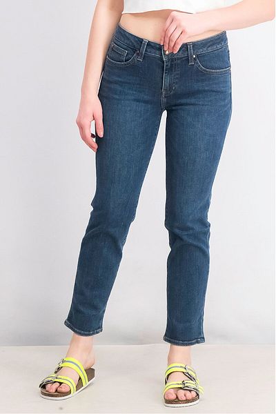 Guess Women Slim Fit Plain Stretchable Denim, Blue
