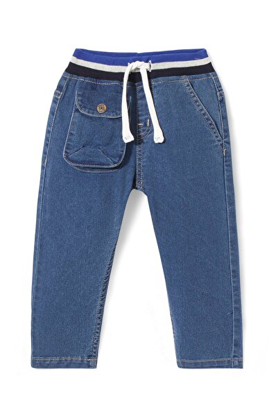 Babyhug Babyhug Washed Stretchable Denim Jeans with Drawcord - Blue