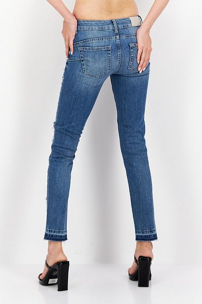 Liu Jo Women Regular Fit Ripped Stretchable Jeans, Blue