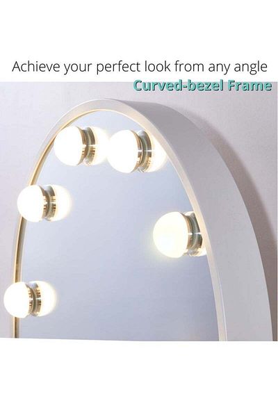 COOYA Smart touch makeup mirror, 3-color lighting, 17 LED lights, adjustable brightness, 30*40 cm, white