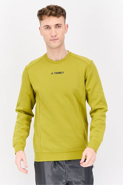 adidas Men Sportswear Fit Long Sleeve Outdoor Sweatshirt, Olive