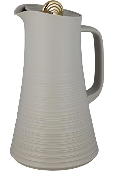 ALSAIF قارورة ديفا للشاي والقهوة، لون رمادي/ذهبي، مقاومة للتسرب، تحافظ على سخونة المشروبات، سعة لتر واحد