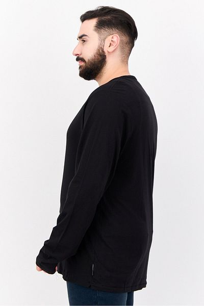 French Connection Men Round Neck Long Sleeves Brand Logo T-shirt, Black