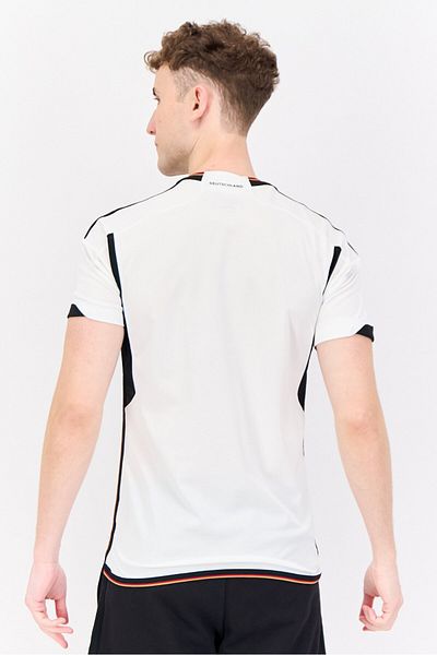 adidas Men Sportswear Fit Short Sleeve Football Jersey, White/black