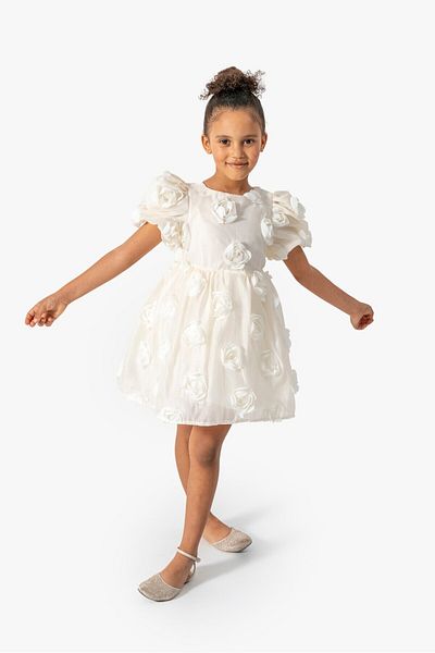 morwind Girl's Dress Rose Detailed Special Occasion Birthday Dress