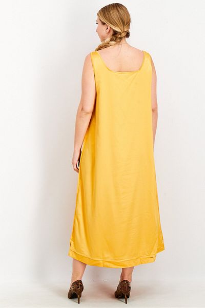 NA-KD Women Satin Bias Midi Dress, Yellow