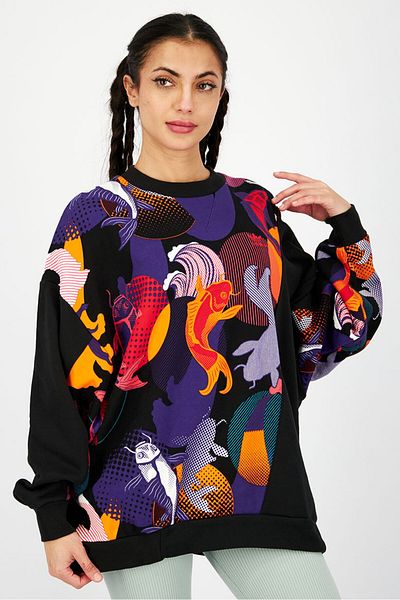 adidas Women Sportswear Fit Graphic Outdoor Sweatshirt, Multicolor