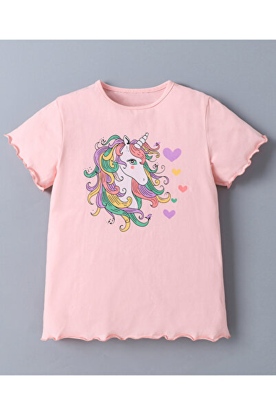 SAPS SAPS 100% Cotton Unicorn Graphic Short Sleeves T-Shirt & All Over Printed Shorts Set - Pink