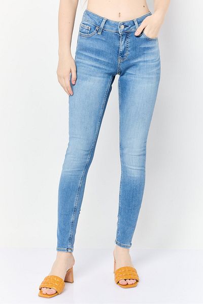 Esprit Women Skinny Fit Washed Stretch Jeans, Light Blue