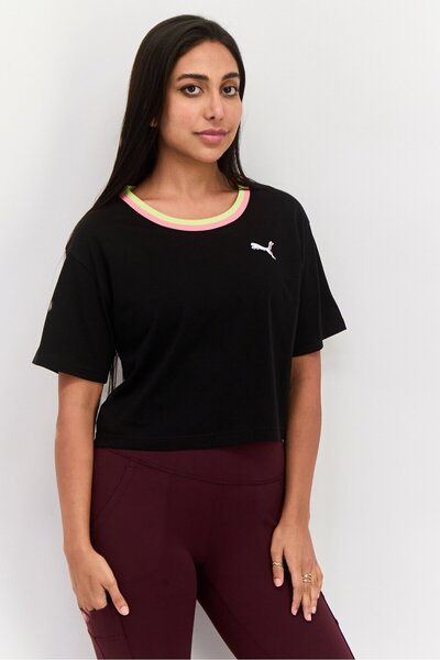 Puma Women Sportswear Fit Short Sleeve Outdoor Top, Black
