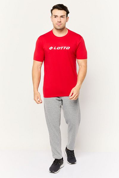 Lotto Men Sportswear Fit Short Sleeve Outdoor T-shirts, Red/white