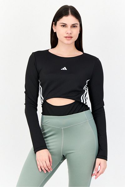 adidas Women Sportswear Fit Long Sleeves Training Bodysuits, Black
