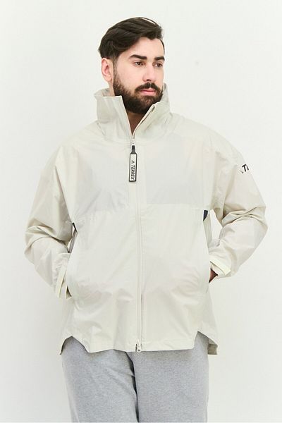 adidas Men Sportswear Fit Long Sleeve Training Jacket, Beige/black
