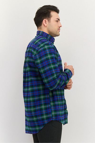 Gant Men Regular Fit Long Sleeve Plaid Casual Shirts, Blue