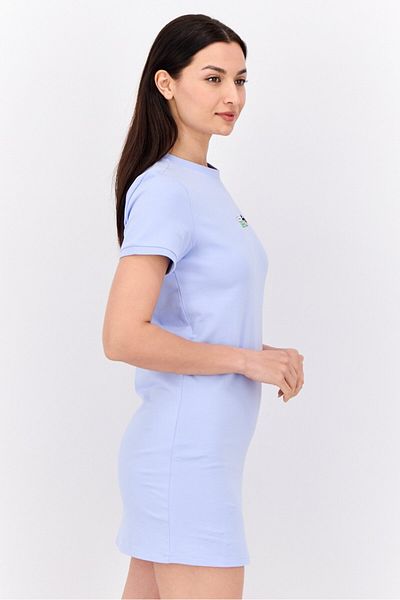adidas Women Sportswear Fit Short Sleeve Outdoor Mini Dress, Lavender