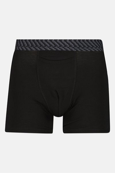 Tommy John Men 2 Pieces 6 Inseam Brand Logo Boxer Briefs, Black/white