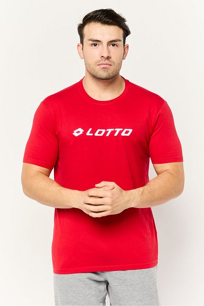 Lotto Men Sportswear Fit Short Sleeve Outdoor T-shirts, Red/white