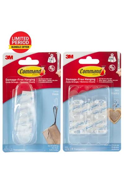 3M Command Season Promo Large Clear Hook with Mini Hook Pack (2 Pc.)