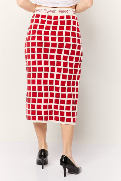 Esprit Women Checkered Midi Skirt, Multicolor
