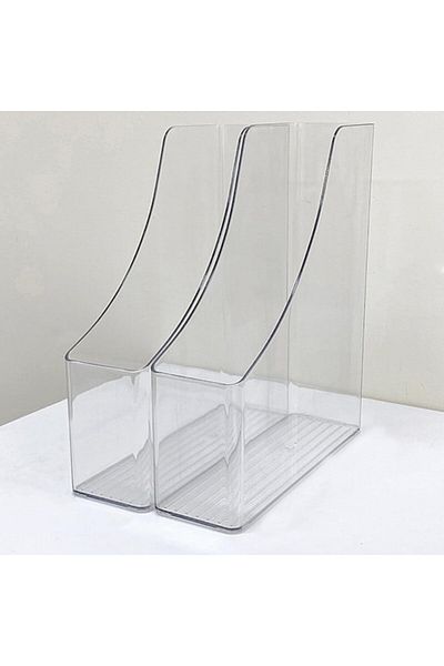 Choice 2PC Acrylic A4 Storage Filing Box for Documents Plastic Paper File Organizer Vertical Magazine Rack