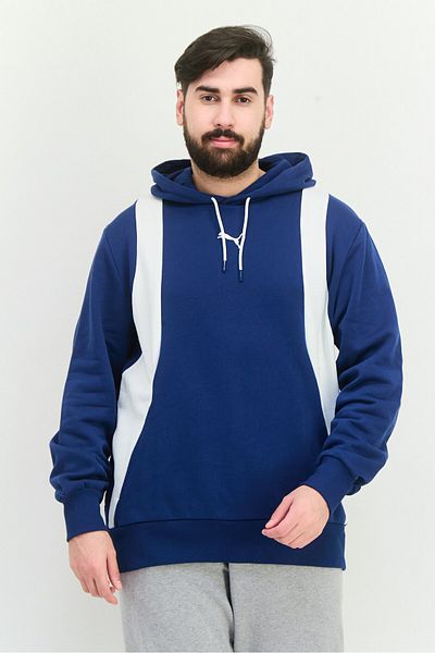 Puma Men Sportswear Fit Long Sleeve Training Hoodie, Navy/white