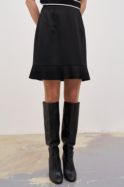 Journey Back Waist Elastic-Pleated Detailed Skirt