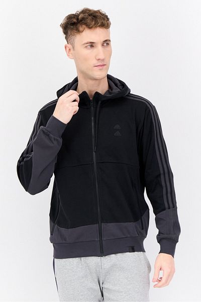 adidas Men Sportswear Fit Long Sleeve Outdoor Hoodie, Black
