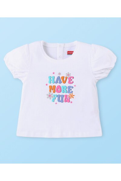 Babyhug Babyhug Text Printed Top & Checkered Skirt With Suspender - Multicolor