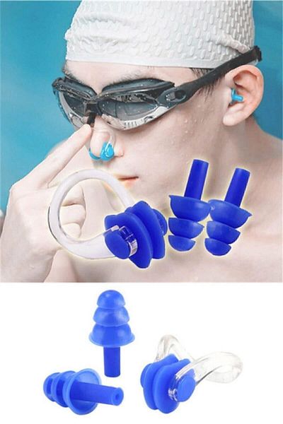Bundera Swimmer Ear and Nose Plugs 2 Pairs of Ear Plugs and 2 Pieces of Nose Plugs (for Adults and Children)