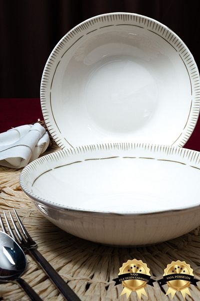 Heda Porselen Mimosa 23cm Set of 2 Porcelain Salad Plates