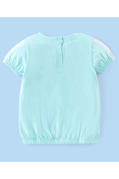 Babyhug Babyhug 100% Cotton Knit Half Sleeves Top & Skirt Set Text Print - Blue