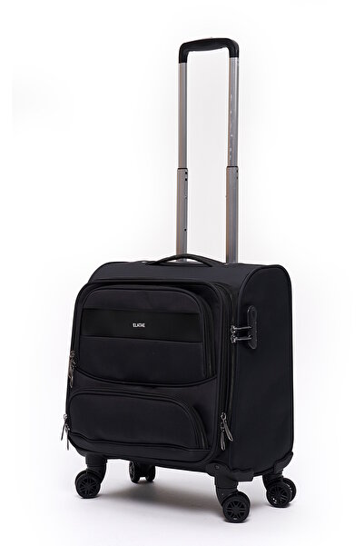 ELATAE Macbook Air - Macbook Pro 15.6&16 İnç Uyumlu Laptop Bölmeli Kabin Boy Pilot Valiz Siyah PLTVL