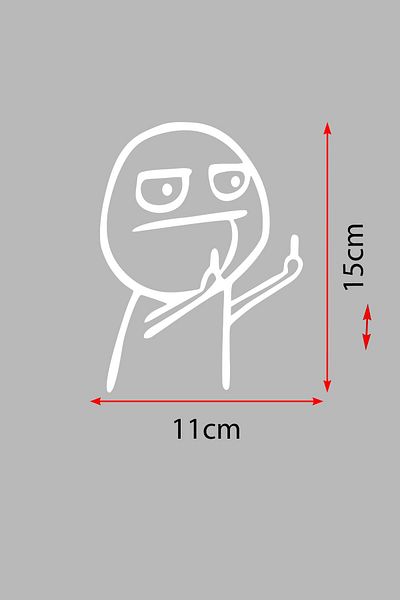 New Jargon 15 X 11 Cm Stickman Autocolant Auto Autocolant Sticla Auto Negru