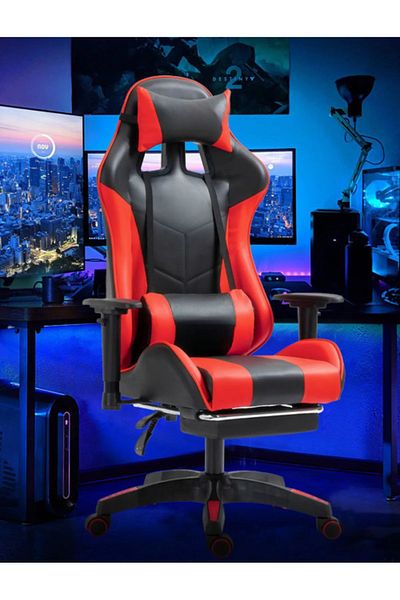 COOYA PC Office Gaming Chair Seat, With Sliding wheels, Lumbar Support and Headrest, for Home, Red