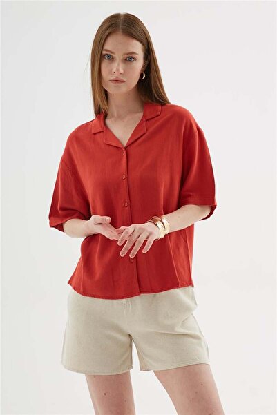 Fashion Friends Short Sleeve Linen Shirt Tile
