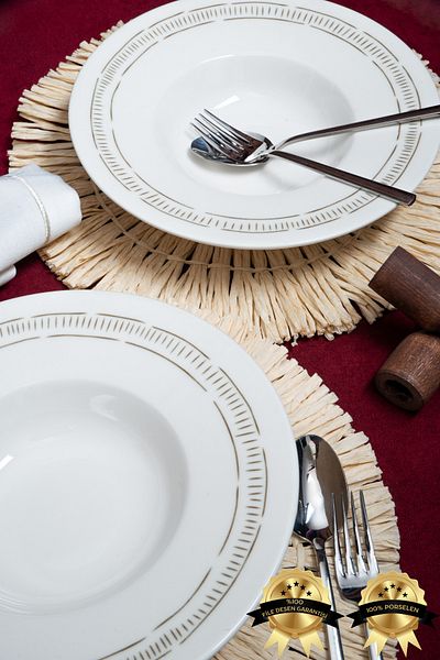 Heda Porselen Mimosa 28cm Porcelain Pasta Plate