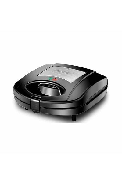 Black&Decker 3 In 1 Interchangeable Grill & Waffle& Sandwich Maker 650 - 780 W TS2130-B5 Black