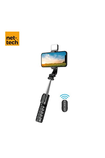 Nettech ANT-MT05 Taşınabilir Selfie Çubuk Işıklı Tripod - Siyah