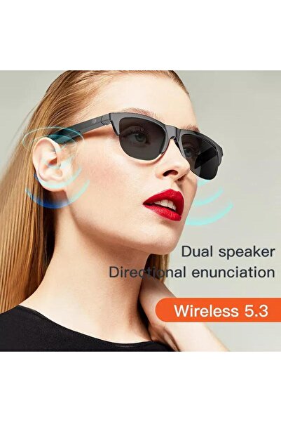 JUNGLEE spor müziği için Bluetooth kulaklık güneş gözlüğü UV dokunmatik akıll...