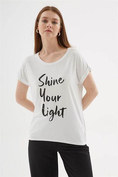 Fashion Friends Λευκή εμπριμέ μπλούζα