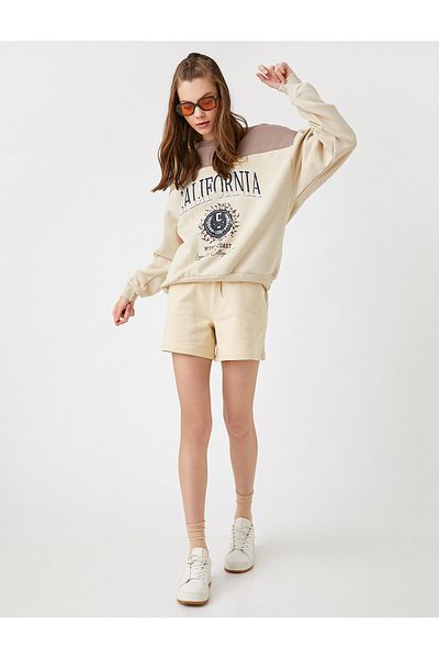 Koton Shorts mit elastischer Taille und Tasche