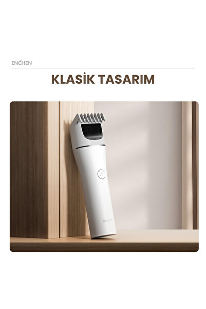 Enchen Φορητή επαναφορτιζόμενη μηχανή κοπής μαλλιών Boost 2 White