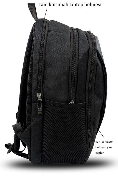 Rupva Unisex Women Men 15.6 Inch Compatible Laptop Backpack with Protective Compartment Black