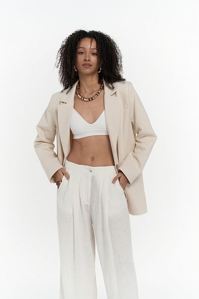 BOHEMAİ Beigefarbener Juba Basic Blazer
