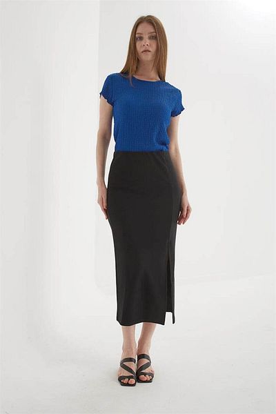 Fashion Friends Fusta Midi cu fanta - Neagra
